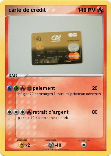 Pokemon carte de crédit