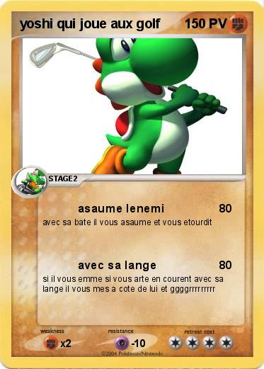 Pokemon yoshi qui joue aux golf