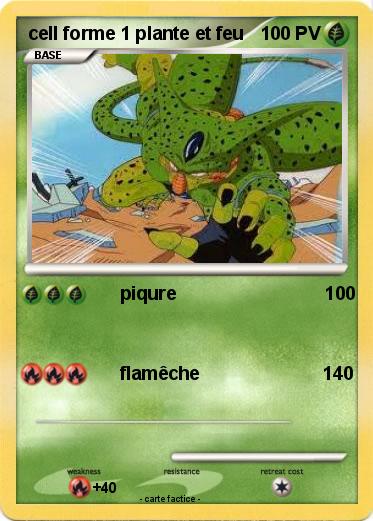 Pokemon cell forme 1 plante et feu