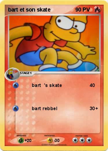 Pokemon bart et son skate 