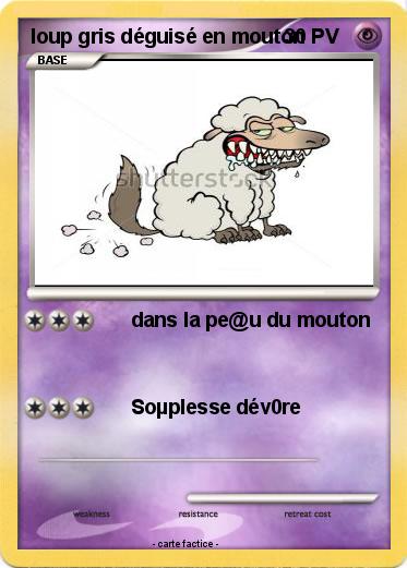 Pokemon loup gris déguisé en mouton
