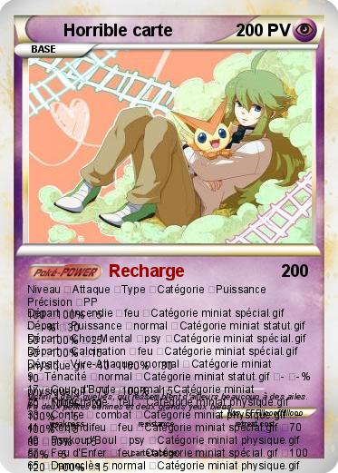 Pokemon Horrible carte