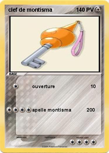 Pokemon clef de montisma