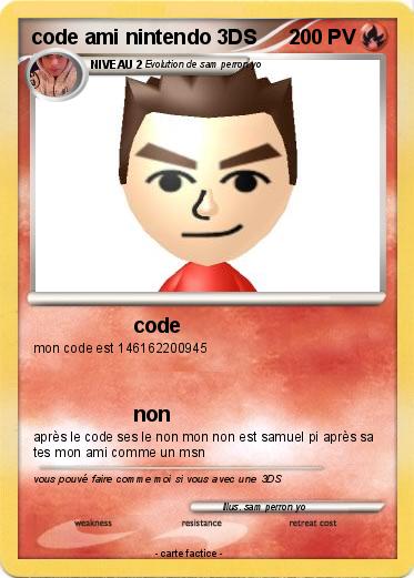 Pokemon code ami nintendo 3DS