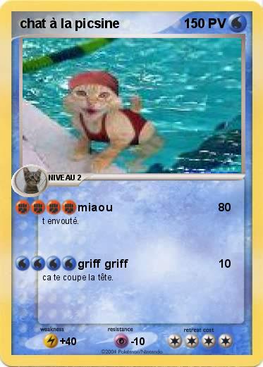 Pokemon chat à la picsine