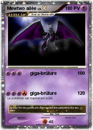 Pokemon Mewtwo ailée