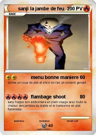 Pokemon sanji la jambe de feu