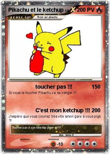 Pokemon Pikachu et le ketchup