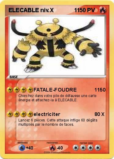 Pokemon ELECABLE niv.X             11