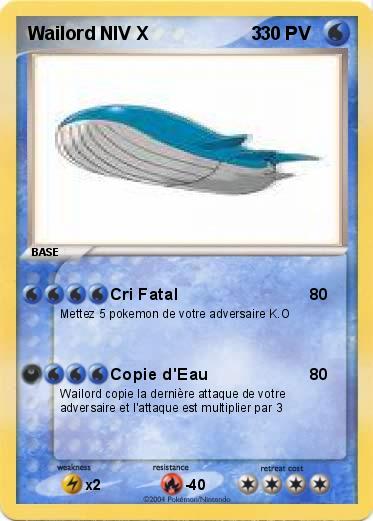 Pokemon Wailord NIV X                    3