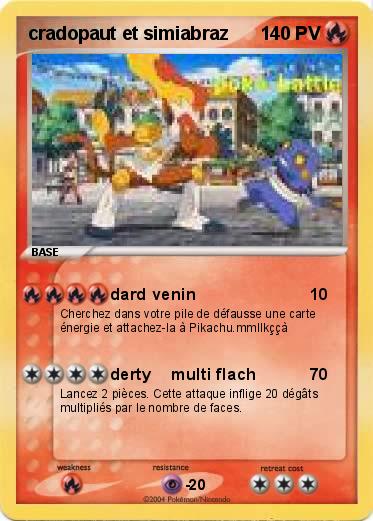 Pokemon cradopaut et simiabraz