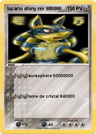 Pokemon lucario shiny niv 980000
