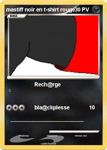 Pokemon mastiff noir en t-shirt rouge