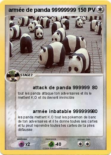 Pokemon armée de panda 99999999