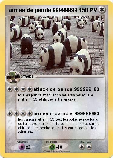 Pokemon armée de panda 99999999