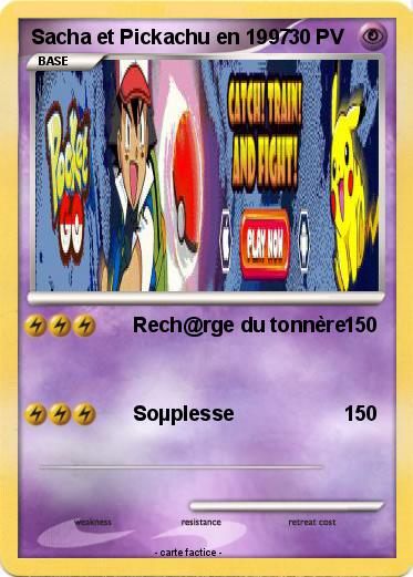 Pokemon Sacha et Pickachu en 1997