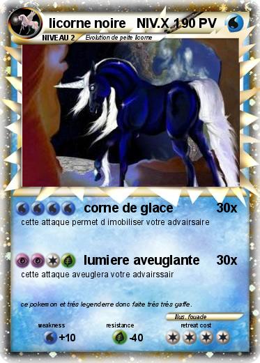 Pokemon licorne noire   NIV.X 1