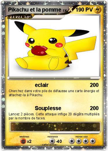 Pokemon Pikachu et la pomme