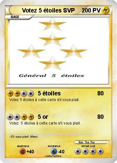 Pokemon Votez 5 étoiles SVP