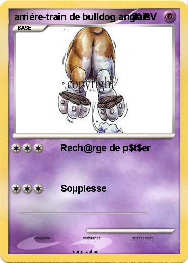 Pokemon arrière-train de bulldog anglais
