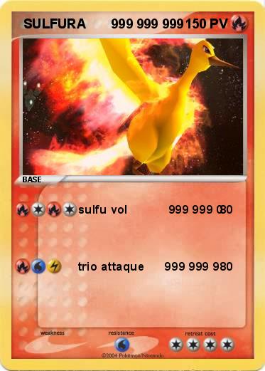 Pokemon  SULFURA       999 999 999