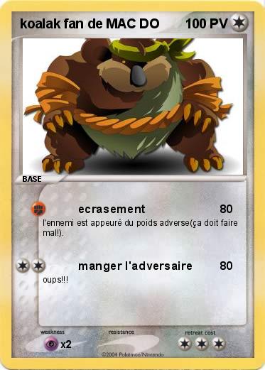 Pokemon koalak fan de MAC DO
