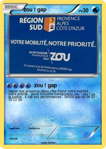 Pokemon zou ! gap