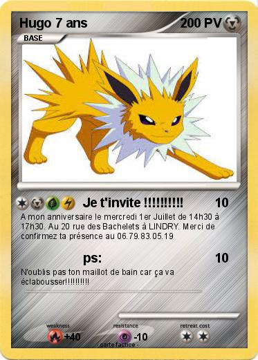 Pokemon Hugo 7 ans