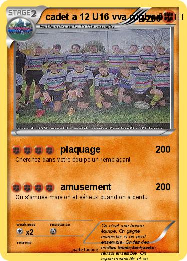 Pokemon cadet a 12 U16 vva rugby ????