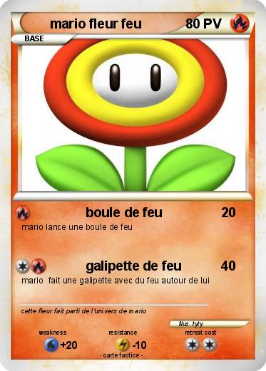 Pokemon mario fleur feu