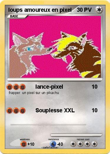 Pokemon loups amoureux en pixel