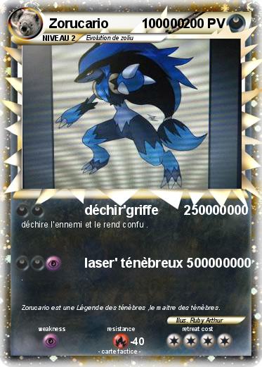 Pokemon Zorucario         100000