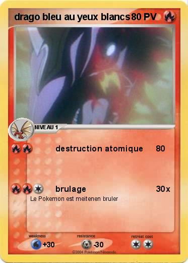 Pokemon drago bleu au yeux blancs