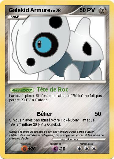 Pokemon Galekid Armure