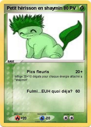 Pokemon Petit hérisson en shaymin