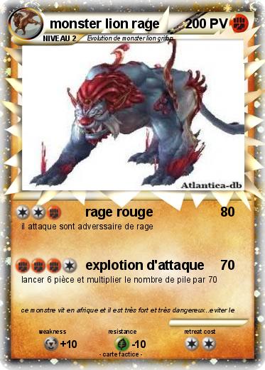 Pokemon monster lion rage