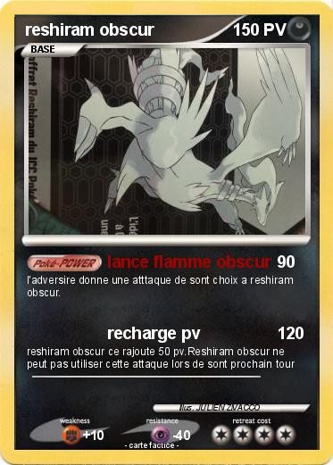 Pokemon reshiram obscur