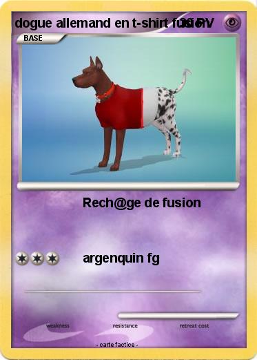 Pokemon dogue allemand en t-shirt fusion