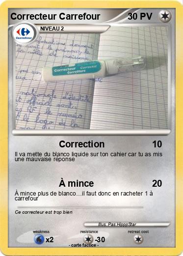 Pokemon Correcteur Carrefour