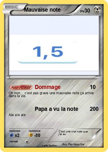 Pokemon Mauvaise note