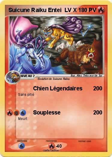 Pokemon Suicune Raiku Entei  LV X