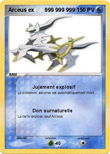 Pokemon Arceus ex       999 999 999                                                                               9999999999