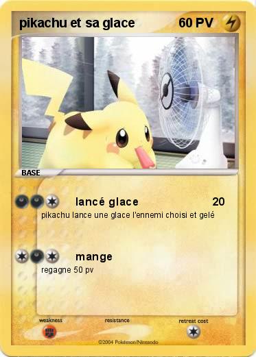 Pokemon pikachu et sa glace