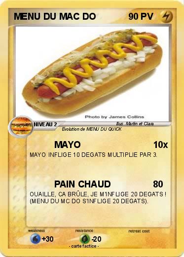 Pokemon MENU DU MAC DO