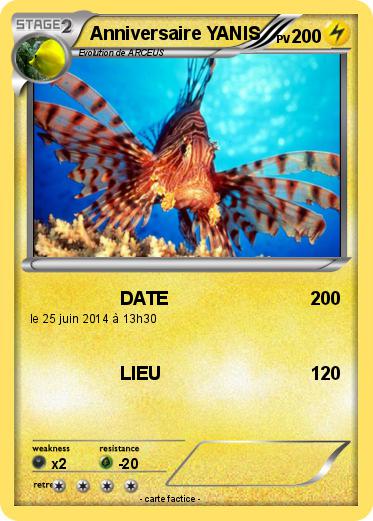Pokemon Anniversaire YANIS