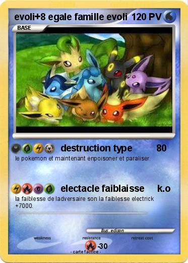 Pokemon evoli+8 egale famille evoli