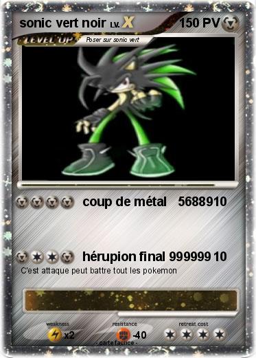 Pokemon sonic vert noir