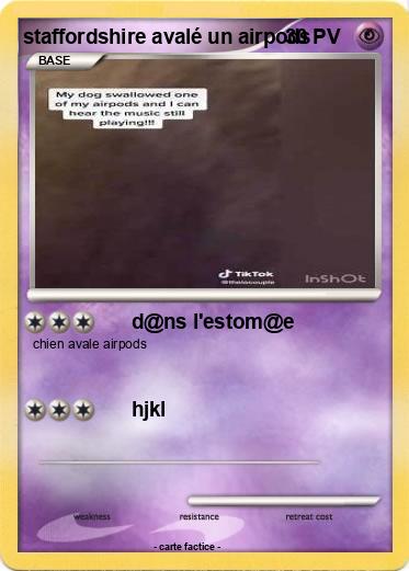 Pokemon staffordshire avalé un airpods