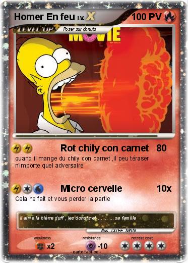 Pokemon Homer En feu