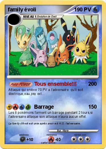 Pokemon family évoli